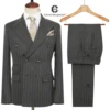Cenne Des Graoom 2024 New Double-Breasted Stripe Suits for Men Slim Fit 2 Piece Set Blazer Pants Office Smart Casual Wedding 1