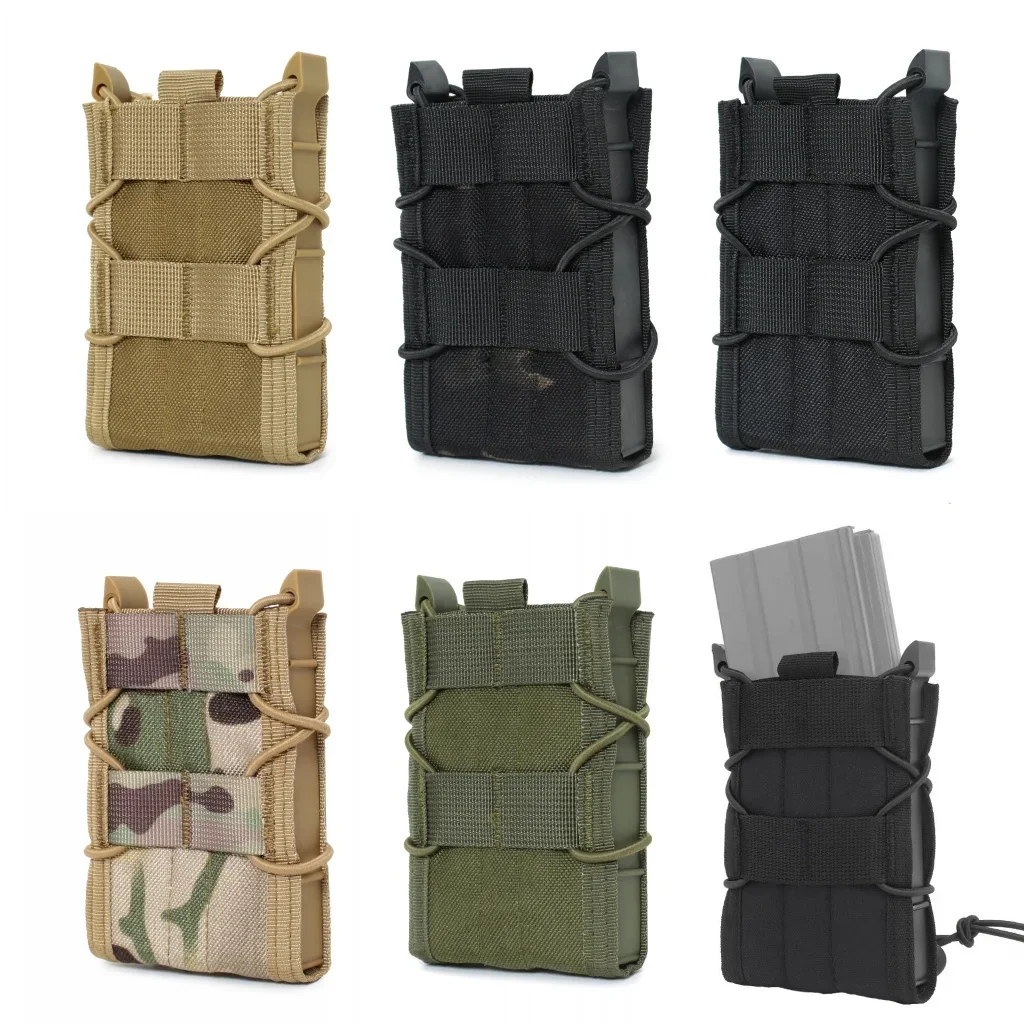 

Tactical 5.56 M4 Molle Single Magazine Pouch AK AR AR15 Rifle Mag Holster Military Airsoft Paintball Hunting EDC Tool Waist Bag