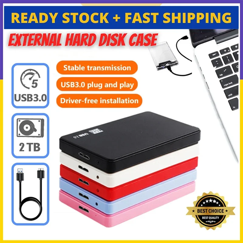 【】2.5 Inch HDD Enclosure Sata to USB 3.0 5Gbps HDD & SSD High Speed External Hard Drive Disk Case Hard Drive Box
