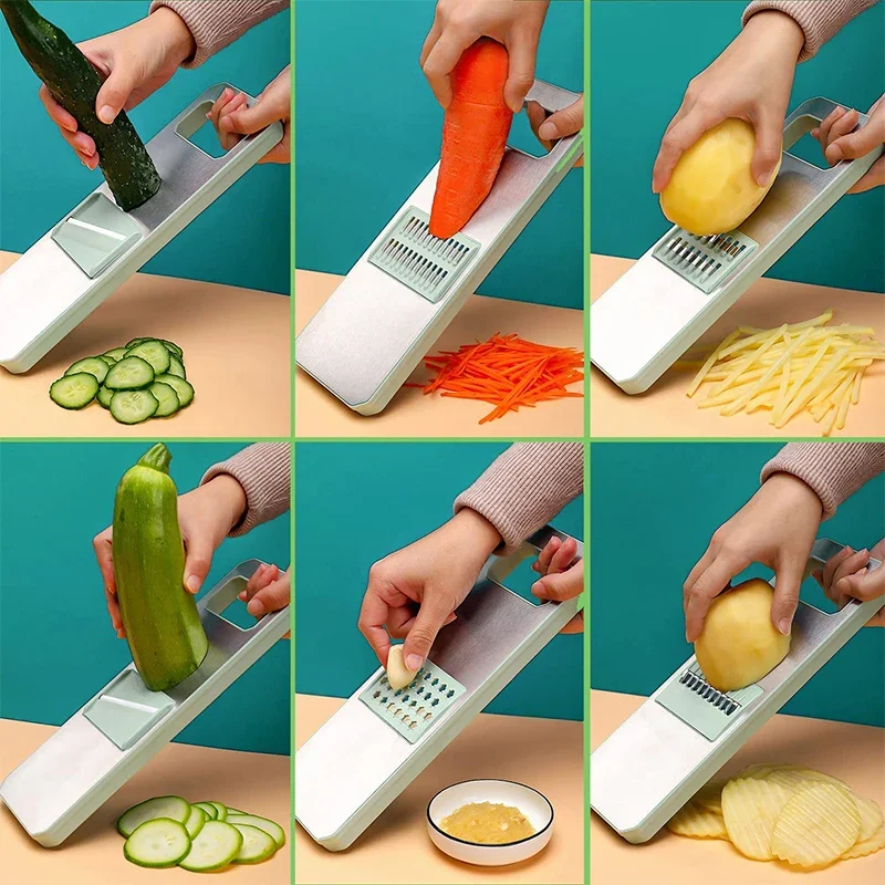 Vegetable Slicer 6-in-1 Veggie Slicer Mandoline 6 Blades to Slice Julienne & Shred Vegetables