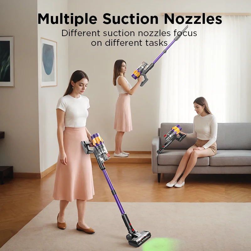 Wireless Vacuum Cleaner 550W 45KPA Strong Suction Portable Dust Cleaning Machine 1.2L Dust Cup Home Cleaner 4