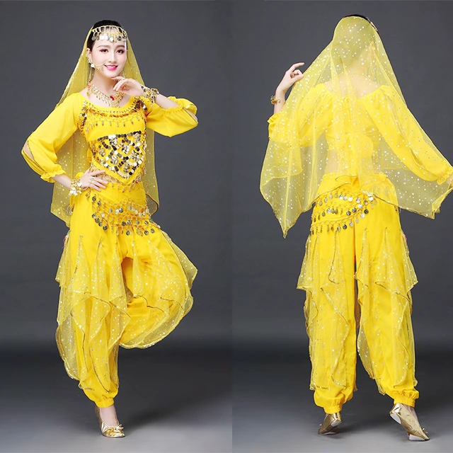 Bordados disfraces de Halloween para mujer, bombachos de danza del vientre,  disfraz de Bollywood, 2 piezas, Top y pantalones - AliExpress