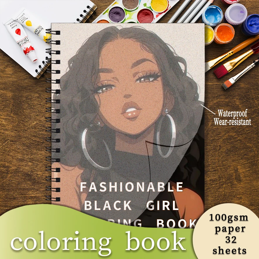 Gündelik Zarif Kadın Yetişkin Boyama Kitabı - 8,3x 11,2 İnç 32 Sayfa Boyama Kitabı - Stresi Azaltmaya ve Duyguları Kolaylaştırmaya Yardımcı Olur