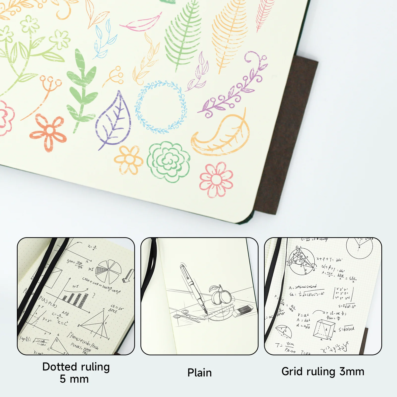 TUNJILOOL A6 A7 Notebook Journal Leather 192 Pages 80GSM Blanks/Dotted/Grid Notebooks Office School Supplies Stationery (2 Pack) 3