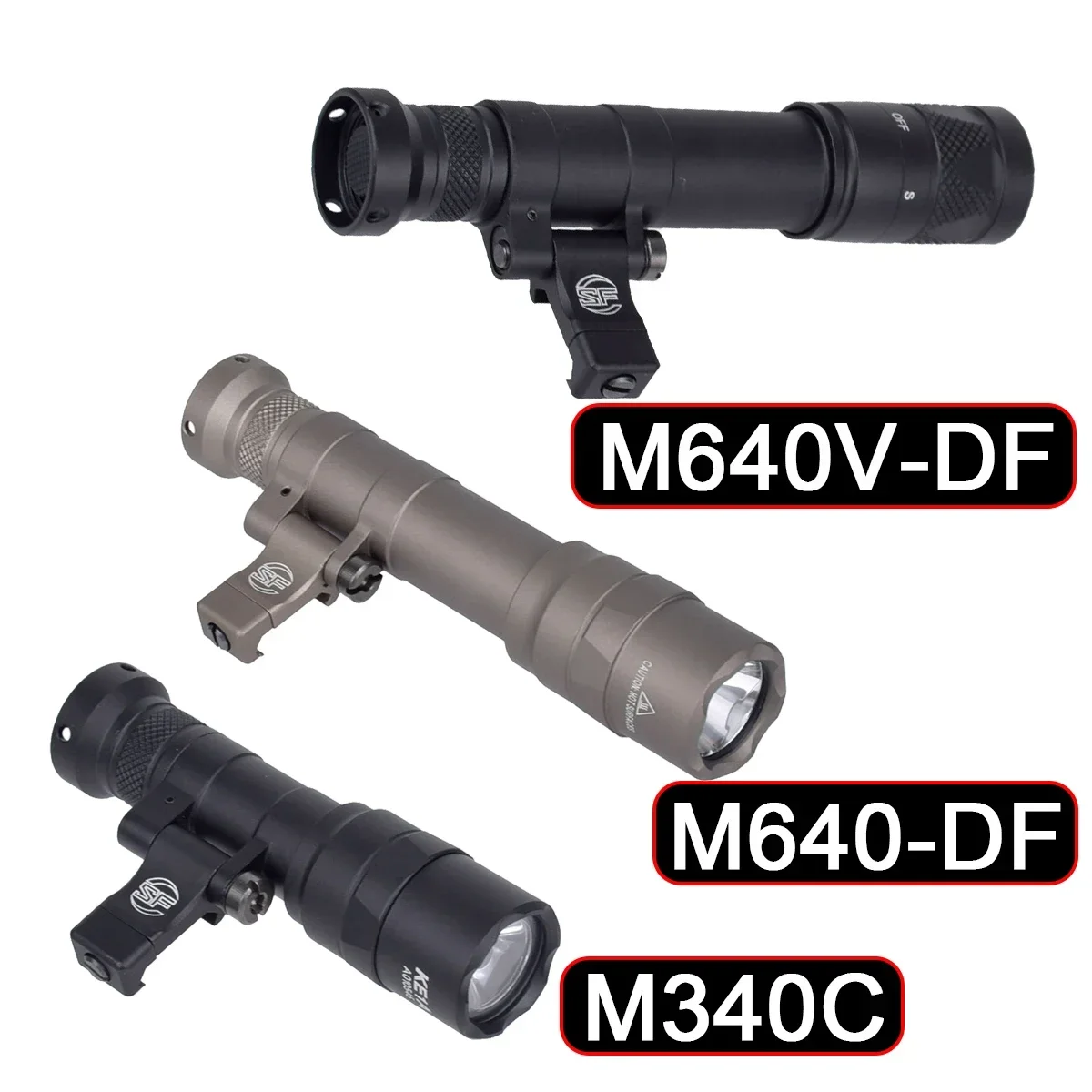 Taktische Surefire M300 M600 M640DF M640V M340V M340C LED-Taschenlampe M640 M340 Airsoft-Licht 20mm Picatinny-Schiene
