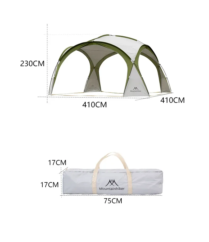 Mighty Dome Tent For Eight To Ten With Silver Coated Fabric Sun Shield
