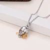 Punk Stainless Steel Skull with Rose Urn Necklace Memorial Pet Human Ashes Cremation Jewelry Charms Keepsake 6