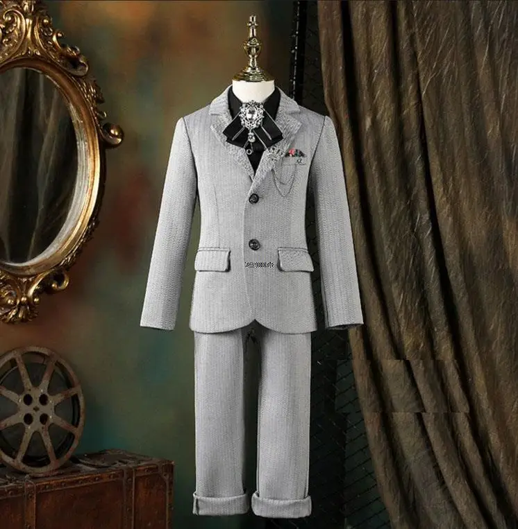 

Flower Boys Wedding Suit Kids Party Photograph Suit Teenager Formal Birthday Tuxedo Dress Children Graduation Stage Costume