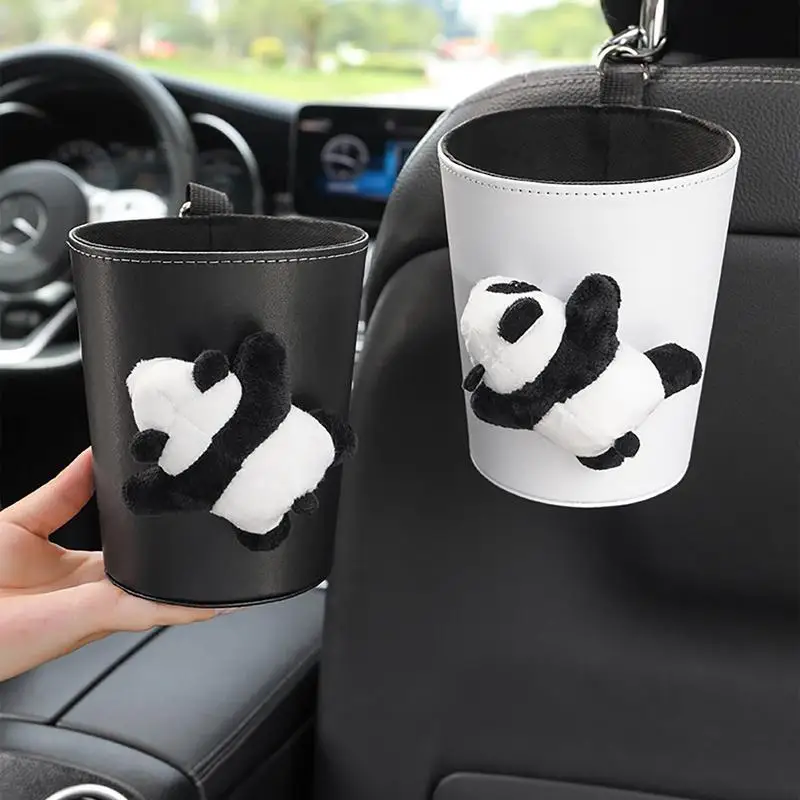 

car trash can garbage auto Trash Can vehicle Back Seat Leak Proof Rubbish Bag Auto Dust Organizer Cute Panda Vehicle Trash Can