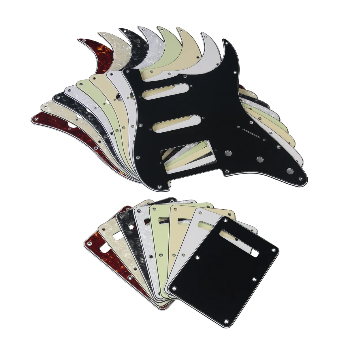FLEOR Set mit 11-Loch-SSH ST-Schlagbrett für E-Gitarre, HSS-Kratzplatte und Rückplatte und Schrauben, 8 Farben zur Auswahl