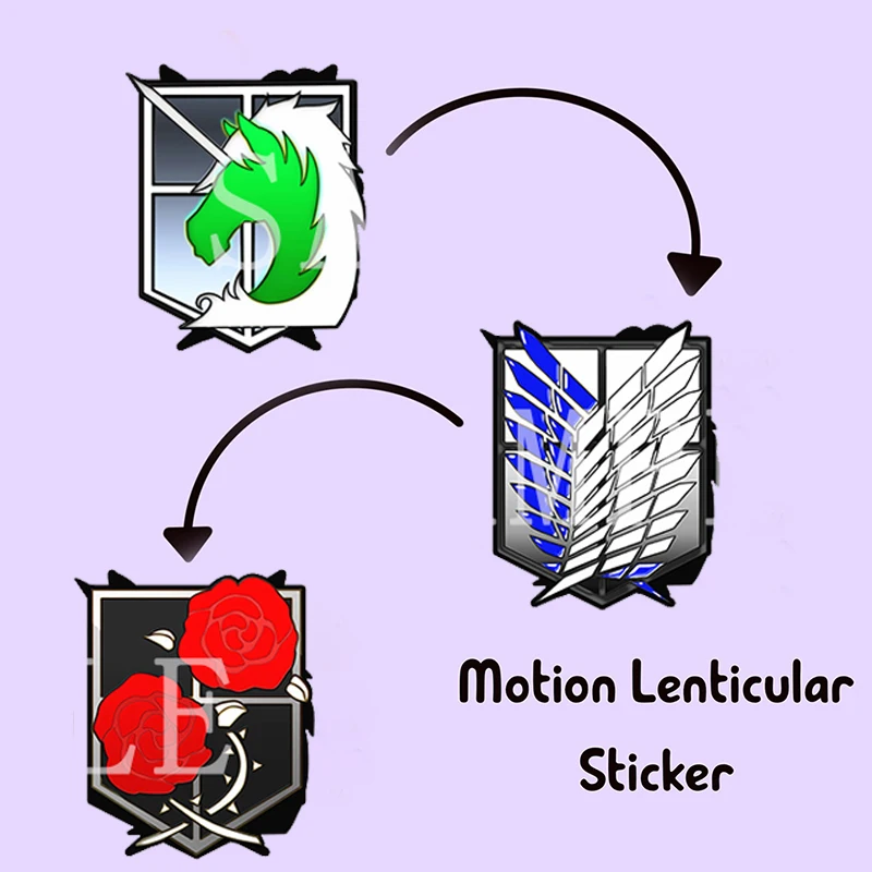 Attack on Titan Badge Sticker Anime Waterproof Decals Car Laptop Refrigerator Home Decor Gift, keyboard stickers,3d stickers,3d wall stickers,anime motion stickers