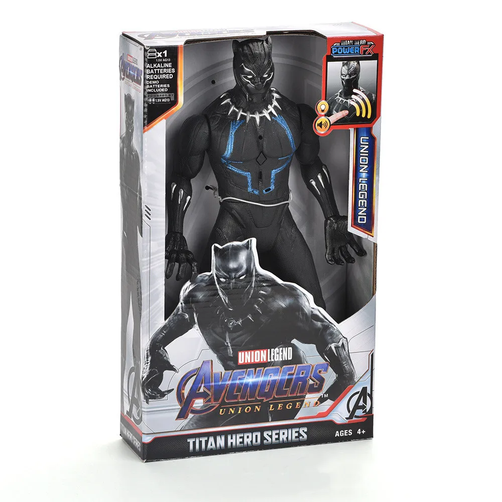 thumbnail image 1 of Nuevo juguete de 30 cm de Marvel Avengers, Thanos, Hulk, Spiderman, Iron Man, Capitán América, Thor, Pantera Negra, con sonido y luz, juguete de acción, 1 of 5
