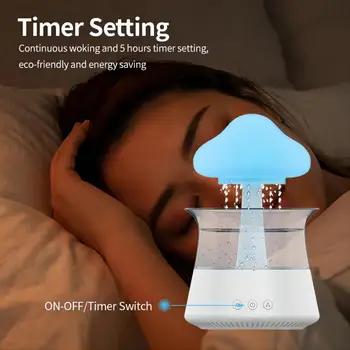 Relax Cloud Rain Diffuser Humidifier Raindrop Aromatherapy Machine Ultrasonic Atomization Humidification Colorful Lamp 1