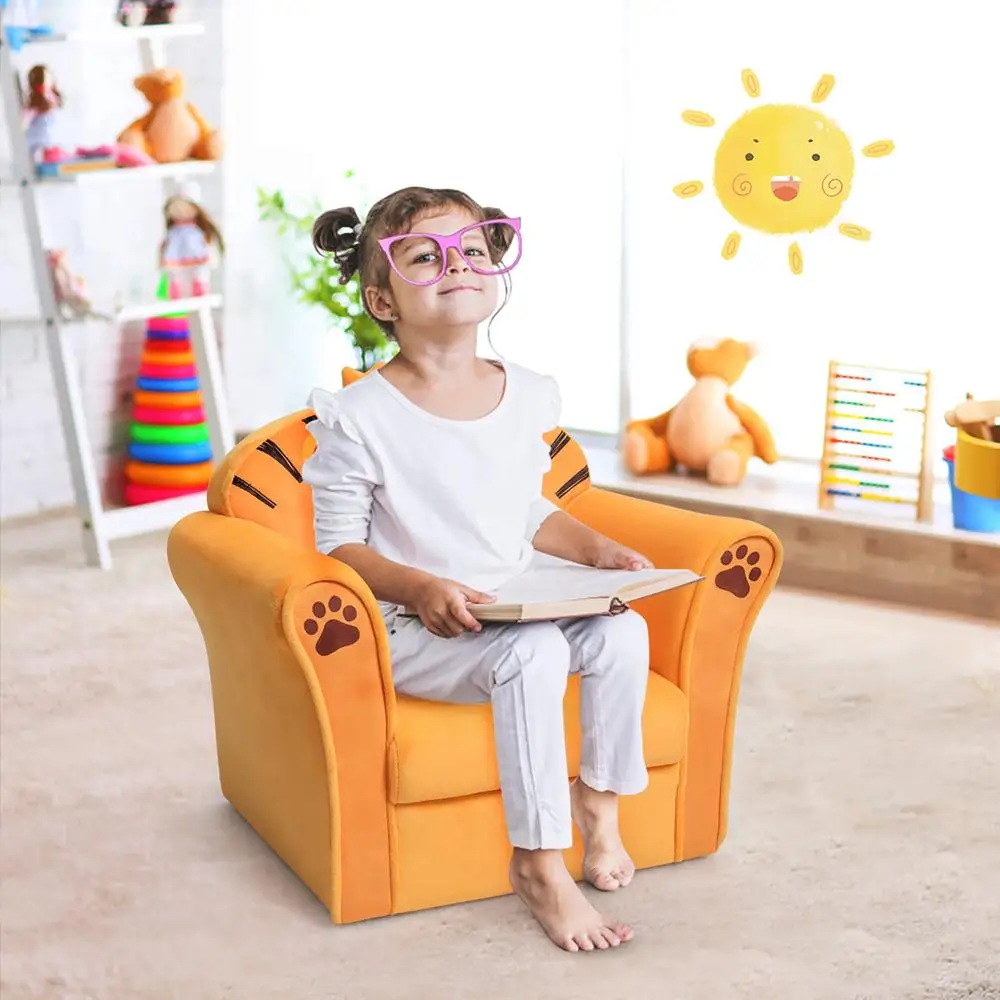 Kids Lion Sofa Armchair Toddler Furniture Lightweight Mini Couch Safe Ergonomic Design Non-Slip Feet Ideal Playroom Reading 3