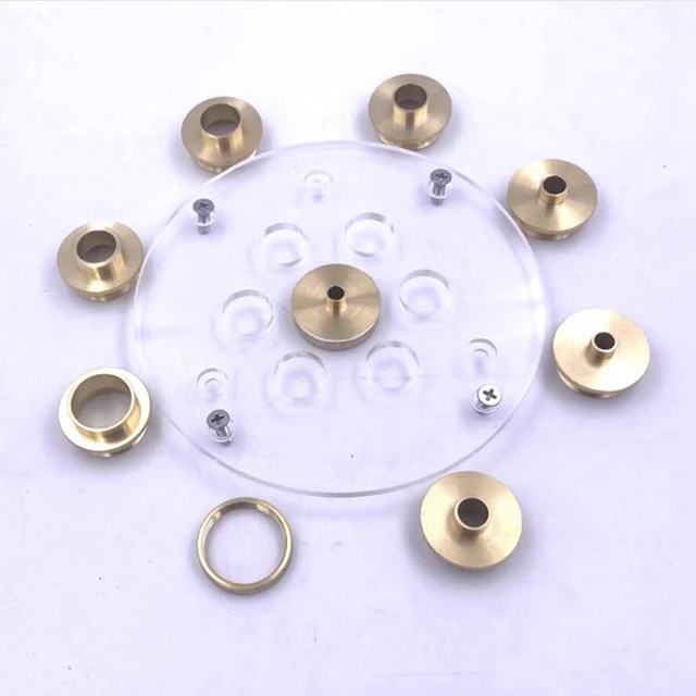 Set of Round Base Plate + 10PCS Brass Router Template Guide