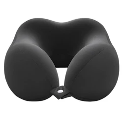 Comfortable Memory Foam Travel Neck Pillow - Soft U - Shaped Ergonomic Support for Home, Office, and Travel (Black)