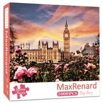 MaxRenard 성인용 직소 퍼즐 1000 조각, 런던 빅 벤 홈 월 데코, 환경 친화적 종이, 크리스마스 선물 장난감