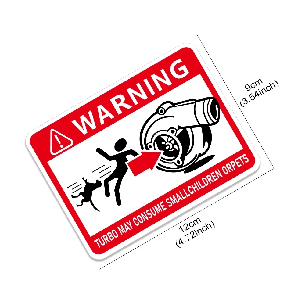 Turbo Warning Funny Car Sticker - Creative Auto Decor Vinyl Decal