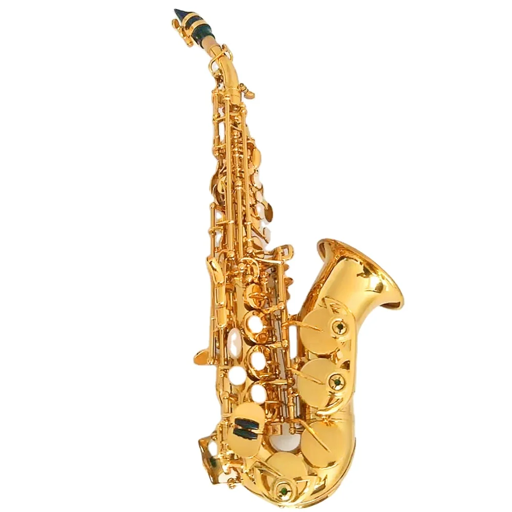 

Wholesale professional gold lacquer key Bended engraved Saxophone
