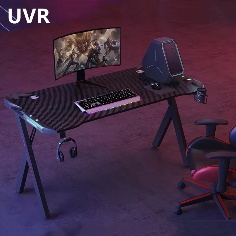 UVR Computer Desk with RGB Lamp Bedroom Living Room Game Esports Desk Student Home Computer Office Game Athletics