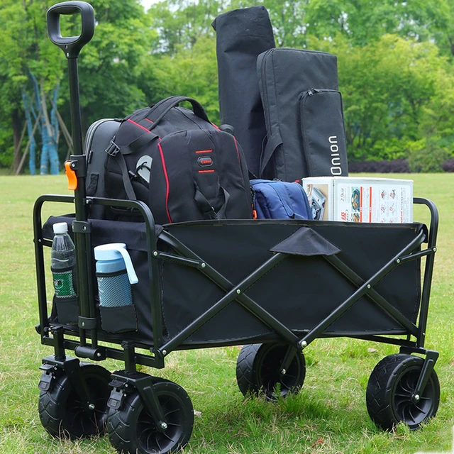Luxus Kültéri Udvar Kerti Szekerek Hordozható Otthoni Vásárlási Élelmiszerbolt Kocsi Összecsukható Piknik Halászat Tábor Pótkocsi Kerekekkel - Image 2
