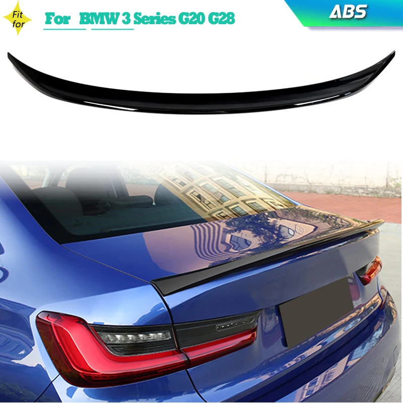 ABS 광택 블랙 자동차 리어 트렁크 스포일러 윙, BMW 3 시리즈 G20 G28 G80 M3 세단 2019 2023 리어 스포일러 부트 리드 윙 립