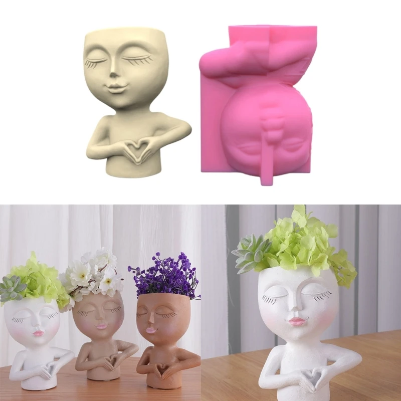 

Love Girl Gypsum Silicone Mold Diy Succulents Concrete Flower Pot Vase Plaster Cement Clay Mold Holder Mold X3UD