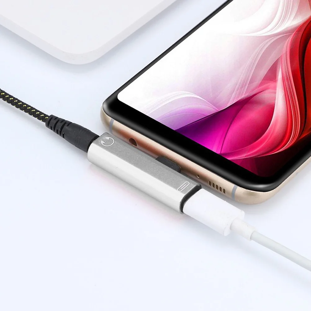 C타입 to C타입 듀얼 C타입 USB-C, C타입 to 3.5mm Aux 잭 오디오 어댑터, 이어폰 충전 컨버터, 휴대폰 (실버)