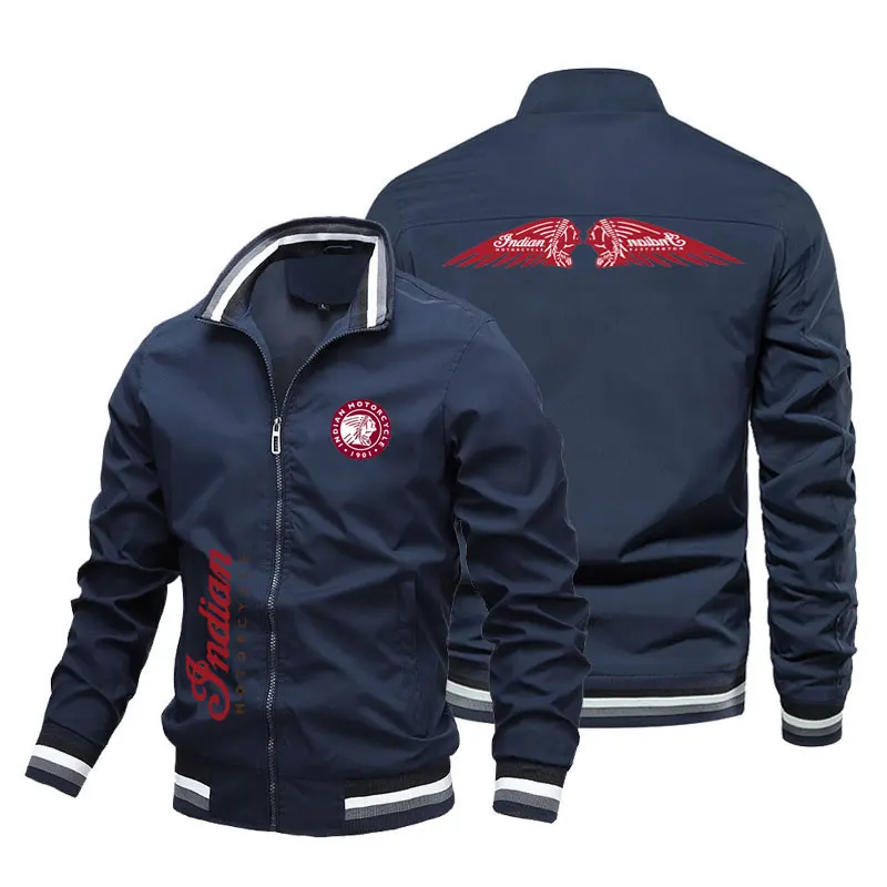 Men's Indian motorcycle jacket spring summer outdoor leisure fashion sports coat ultra-thin zipper sun protection clothing motorcycle jacket motorcycle clothing