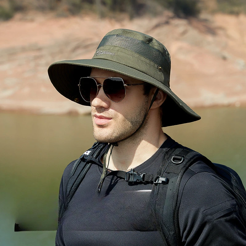 Breathable Fisherman Hat Sun Hat Outdoor Men's Waterproof Quick-drying Summer Large Head Circumference Mountaineering