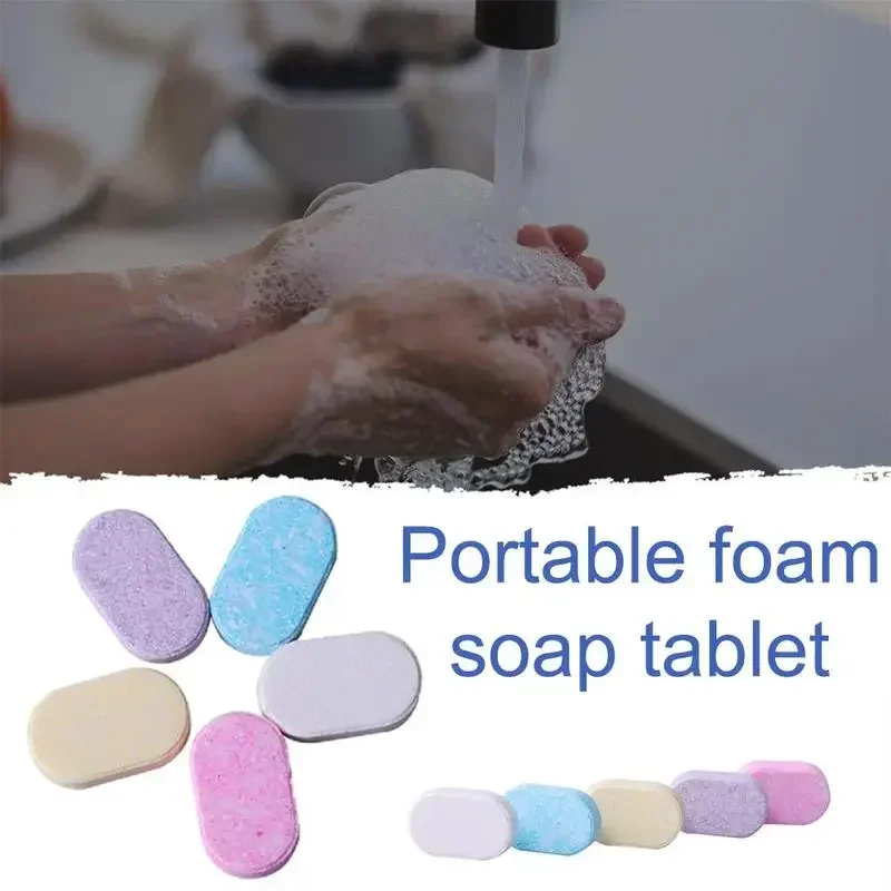 Hand Soap 1-10pcs Portable Foam Soap Hand Sheets Sanitizer Bubbler Quick Melt Effervescent Tablets