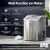 Compact Nugget Ice Maker 40lbs/24H Soft Chewable Ice Machine Drainpipe Self-Cleaning Easy Operation Integrated Kitchen Design 6