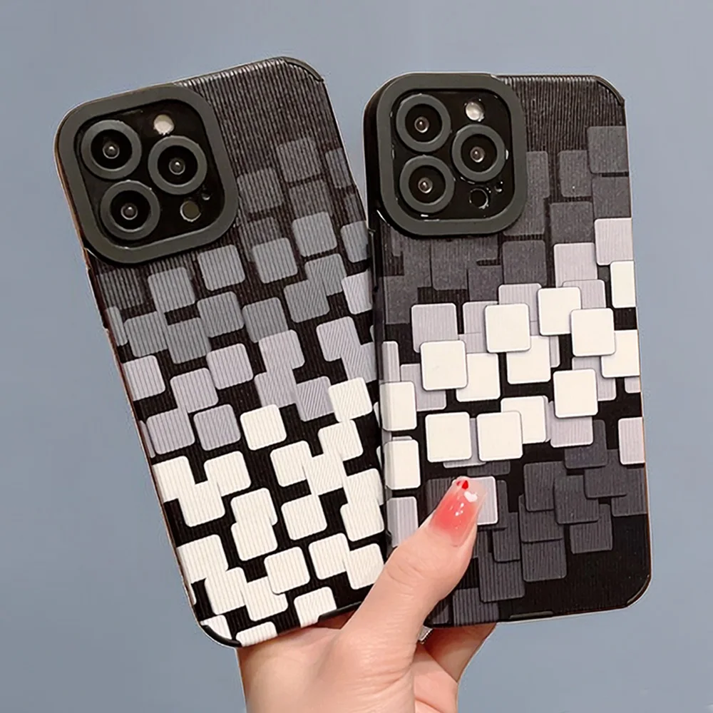 

Gradient Color Spliced Lattice Plaid Soft Silicon Phone Case For Samsung Galaxy A50 A52S A53 5G S23 Ultra S22 A13 A11 Back Cover