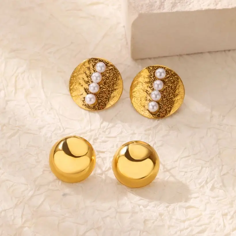Minimalist Stainless Steel Earrings Gold Jewelry