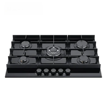 Home Cooking Appliance 5 Burner Gas Cooktop Built in Tempered Glass Gas Stove