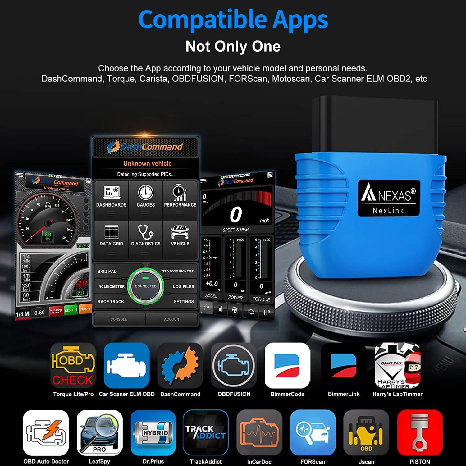 NEXAS Bluetooth OBD2 Scanner EOBD Motorcycle Car Diagnostic Tools Nexlink OBD Scanner Tool Code Reader for iOS Android Windows 4