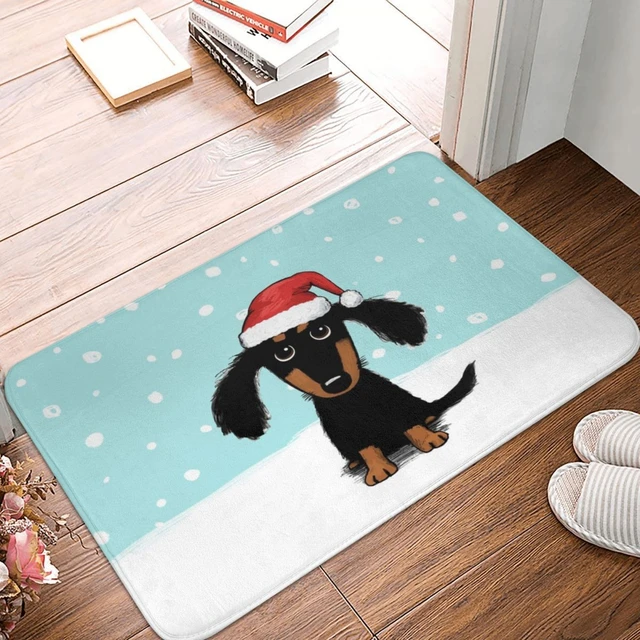 1pc Christmas Dog Graphic Anti-slip Door Mat Kitchen Rug Bath Mat