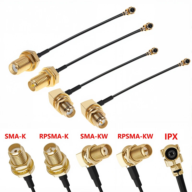 Pack of 2/4/8 Low Loss WiFi Antenna Extension Cables with SMA Female to UFL Connector
