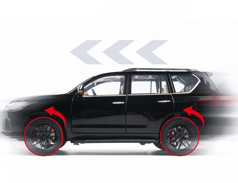 High Simitation 1:18 Lexus Lx570 Off-Road Suv Alloy Car Model Diecast Pull Back Car Red &Amp; Silver Color
