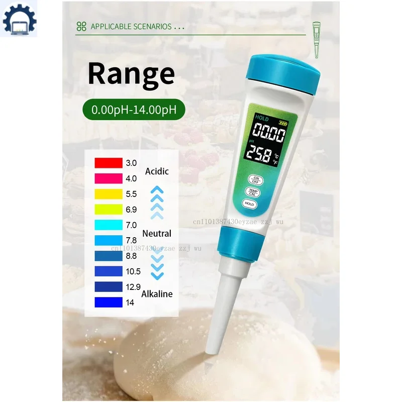 ZJ LCD 디지털 식품 PH 측정기 과일 고기 반죽 우유 치즈 물 PH 테스터 감지기 모니터 물 품질 측정기 온도계