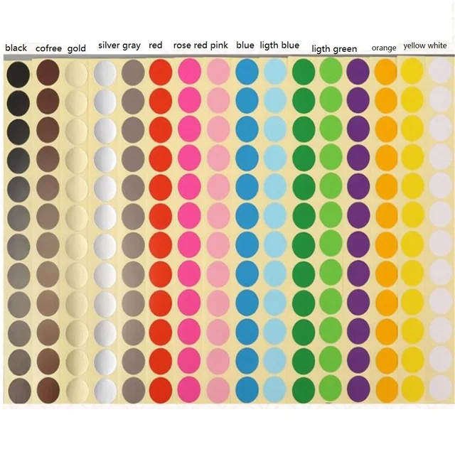 480-Piece Colored Dot Stickers - 2 Inch Round Labels For Coding & Organizing 20 Colors