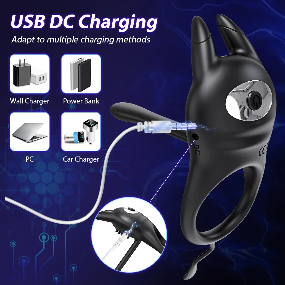 Penis Ring Vibrating Ejaculation Delay Remote Control Penis Vibrator Chastity Cage Sex Toy for Men or Couples