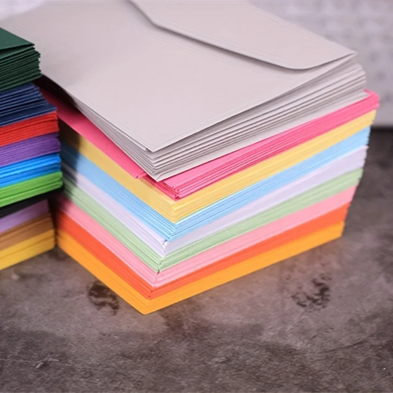 Random Color 50/100 PCS Colorful Card Envelopes Wedding Wrapping Paper Bags Creative Kraft Paper Blank Pink Small Envelopes
