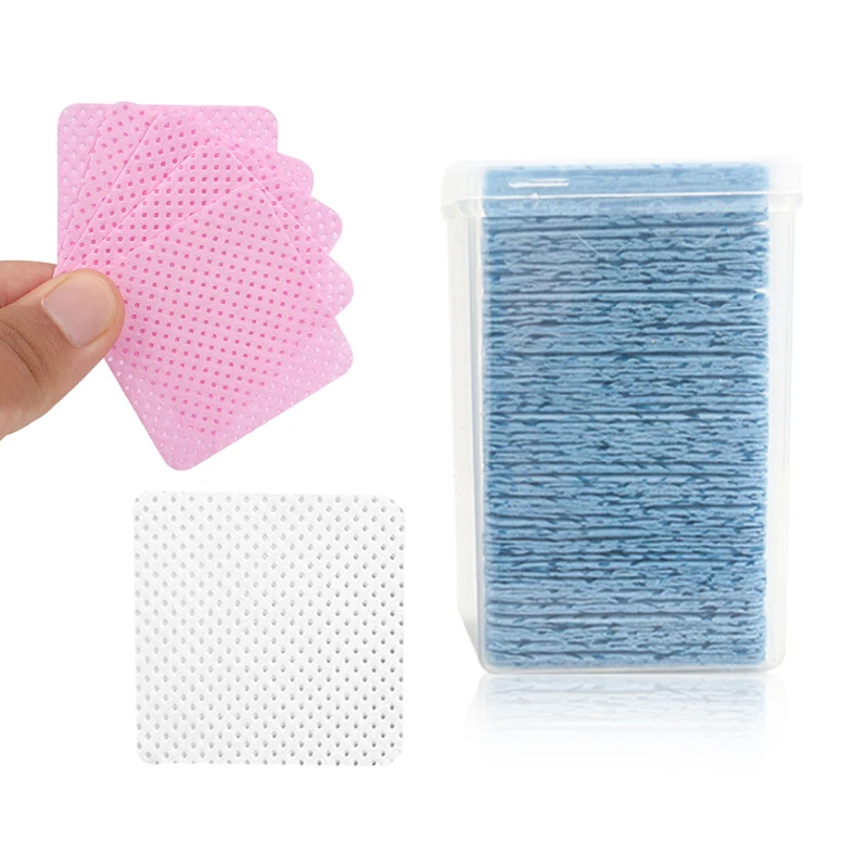 

200pcs Wipes Paper Cotton Eyelash Glue Remover Nail Wipes Glue Bottle Prevent Clogging Glue Cleaner Pads Lash Extension Removal