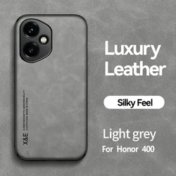 Luxurious Sheepskin Phone Case with Magnetic Suction and Soft Silicone for HONOR 400 Pro (Light grey)