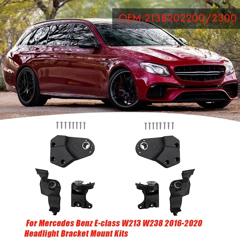 

1Pair Car Headlight Bracket Repair Kits With Screws Replacement A2138202200 A2138202300 For Mercedes Benz E W213 W238 2016-2020