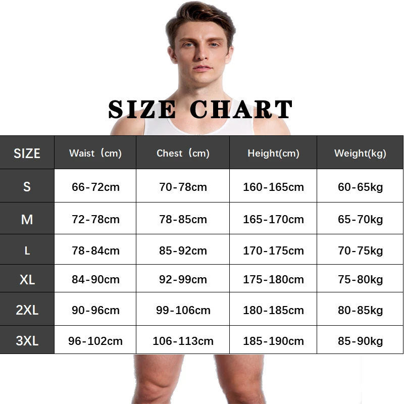 Men's White Shapewea Liposuction Breast Surgery Slimming Suit Corset Beer Belly Body Shaper Tighten Abdomen Shaping Tank Tops
