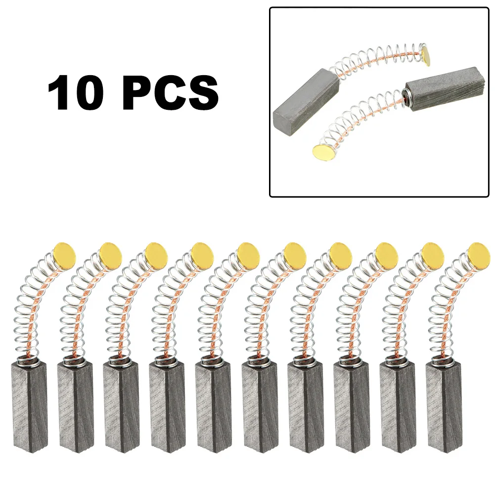 10pcs Carbon Brushes Kit For Electric Motors 20mm X 6mm X 6mm Replacement Part Carbon + Metal High Quality Brushes