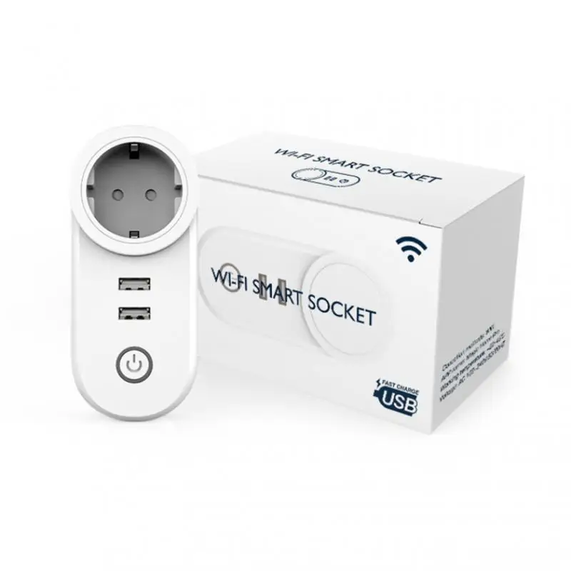 

Умная настенная розетка с двумя Usb-портами и поддержкой Wi-Fi