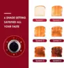 4 Slice Toaster Retro Stainless Steel Toasters with Bagel Defrost Cancel Function 6 Browning Settings Extre Wide Slot Red 2
